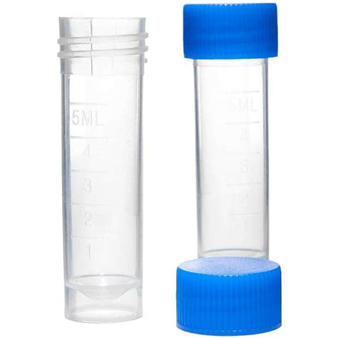 clear test tube bottle with blue screw cap|50 Pieces 5 ML Test Tubes Plastic Vials with Blue .